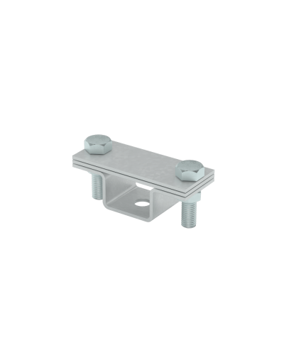 Универсальный держатель на мостовой опоре для полосы до 40 мм с 2 пластинами КМ-профиль (UDMO2-B40) в Орле Монтажные материалы Pintop.ru