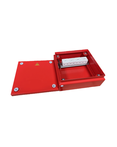 Коробка распределительная огнестойкая КРОПС, IP55, габаритные размеры 200х200х80 мм, для кабелей сечением до 25 мм2, 8 клеммКМ-Профиль (FRJB-KM-ST6-25-08-КРОПС-IP55) в Орле Распределительные коробки Pintop.ru