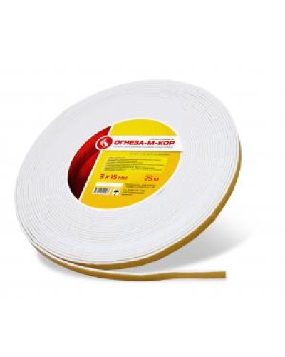 Уплотнитель на основе материала огнезащитного рулонного Огнеза ОГНЕЗА-М-КОР 3 3*15 мм., рулон 25 пог.м. в Орле Дополнительное оборудование пожаротушения Pintop.ru
