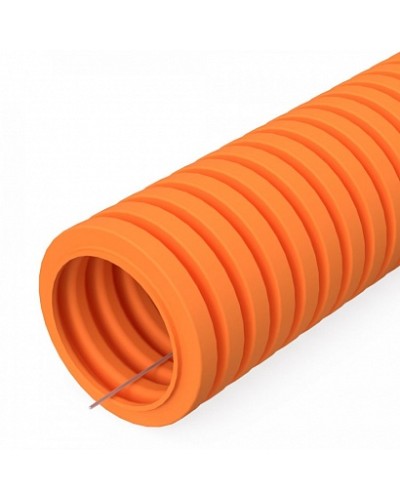 Труба гофрированная ПВХ легкая 350 Н оранжевая с/з d25 мм (50 м/2600 м уп/пал) Промрукав (PR01.0132) в Орле Труба гофрированная Pintop.ru