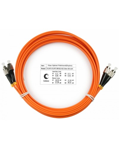 Шнур оптический duplex FC-FC 62,5/125 mm 20м LSZH Cabeus FOP-62-FC-FC-20m в Орле Патч-корды оптические Pintop.ru
