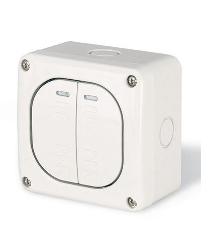 Выключатель однополюсный, двухклавишный, настенный DKC DIS1375022 в Орле Аксессуары для стоек и шкафов Pintop.ru