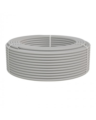 Труба ПНД-FRUF гофрир. тяжелая, с зондом, без галогена, трудногорючая, атмосферостойкая,цвет серый, диам. 16мм (100м) Экопласт (21116HFR-UF) в Орле Труба гофрированная Pintop.ru