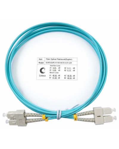 Шнур оптический duplex SC-SC 50/125 mm OM3 2м LSZH Cabeus FOP-50-SC-SC-2m в Орле Патч-корды и пигтейлы Pintop.ru