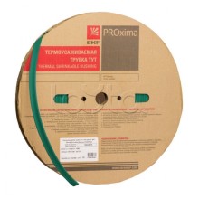 Термоусаживаемая трубка ТУТ нг 2/1 зелёная рулон EKF PROxima (tut-2-j)