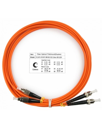 Шнур оптический duplex FC-ST 62,5/125 mm 3м LSZH Cabeus FOP-62-FC-ST-3m в Орле Патч-корды оптические Pintop.ru
