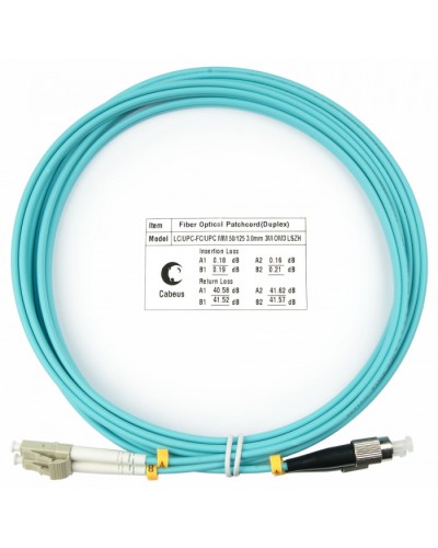 Шнур оптичесикй duplex LC-FC 50/125 MM OM3 3 м LSZH Cabeus FOP-50-LC-FC-3M в Орле Патч-корды оптические Pintop.ru