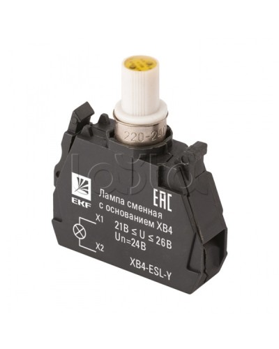 Лампа сменная c основанием XB4 желтая 24В EKF PROxima (XB4-ESL-Y) в Орле Источники света(Лампы) Pintop.ru