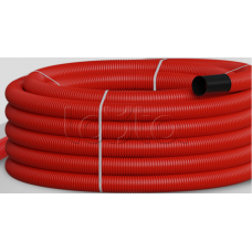 NR110 Двустен. труба ПНД гибкая откр. прокладки, SN12 с зондом, D110мм (50м) красн. Экопласт (801110HFR-UF-RD)