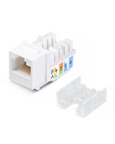 Вставка Keystone Jack RJ-45, категория 6, заделка тип 110, белая, со стяжкой Cabeus KJ-RJ45-Cat.6-90-SW в Орле Модули Keystone Pintop.ru