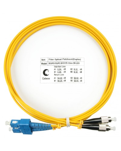 Шнур оптический duplex SC-FC 9/125 sm 2м LSZH Cabeus FOP(d)-9-SC-FC-2m в Орле Патч-корды оптические Pintop.ru
