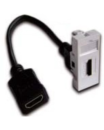 Вставка Mosaic 22.5x45 с адаптером HDMI с удлинителем, мама-мама, белая LANMASTER LAN-SIP-22HDMI-WH в Орле Коммутационные изделия Pintop.ru