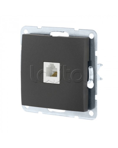 Розетка телефонная RJ-12 с накладкой (черный бархат) LK60 Экопласт (865508-1) в Орле Розетки компьютерные и телефонные Pintop.ru