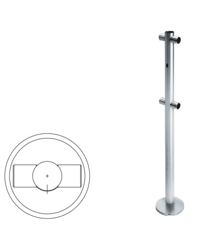Стойка ограждения i-образная с отверстием под фиксатор (антик серебро) Oxgard в Орле Ограждения Pintop.ru