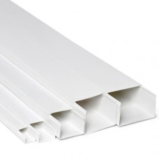 Кабель-канал 20x10x2000, двойной замок, белый (ПожТехКабель)