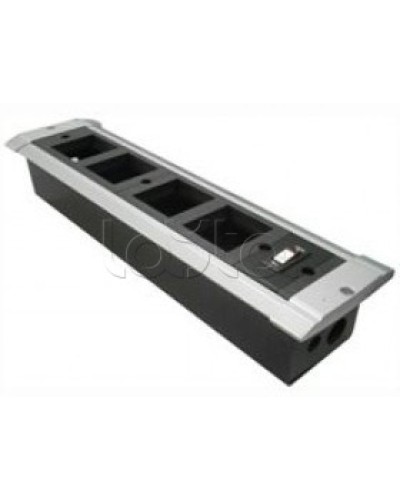 Блок настольный встраиваемый, с выключателем нагрузки на 4 модуля (45х45мм) для креп. к столу (алюмин) Экопласт 70324 в Орле Аксессуары для кабель-канала Pintop.ru