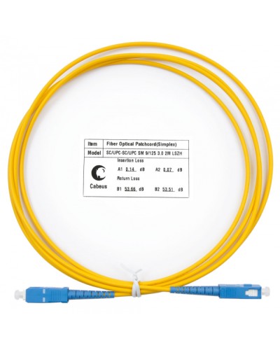 Шнур оптический simplex SC-SC 9/125 SM 2 м LSZH Cabeus FOP(s)-9-SC-SC-2M в Орле Патч-корды оптические Pintop.ru