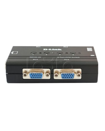 4-портовый KVM-переключатель с портами VGA и PS/2 D-Link DL-DKVM-4K/B3A в Орле Видеоусилители, Модуляторы, Делители Pintop.ru