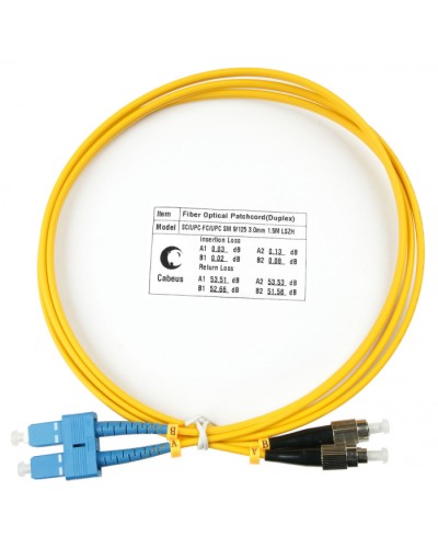 Шнур оптический duplex SC-FC 9/125 sm 1,5м LSZH Cabeus FOP(d)-9-SC-FC-1,5m в Орле Патч-корды оптические Pintop.ru