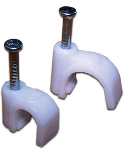 Клипса кабельная круглая, диаметр 6 мм, белая (100шт.уп) TWT TWT-CLR-06 в Орле Держатели, клипсы, скобы Pintop.ru