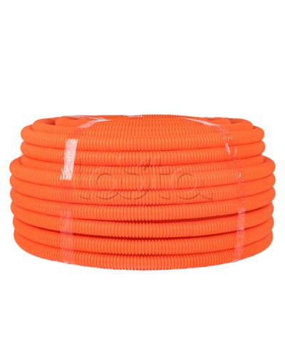 Труба гофр. ПНД тяжелая с протяжкой d25 мм (50 м) оранжевая EKF-Plast (tpnd-25-to) в Орле Труба гофрированная Pintop.ru